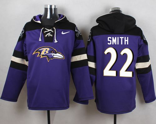 Nike Ravens #22 Jimmy Smith Purple Player Pullover NFL Hoodie